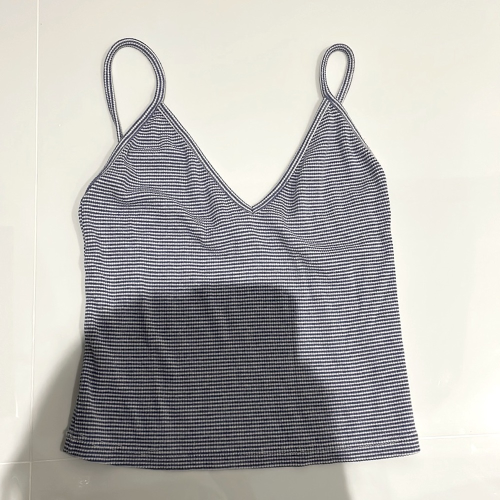 Brandy Melville Blue & White Striped Tank Top